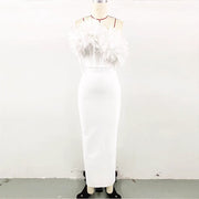 Bandage White Elegant Flowers Dress