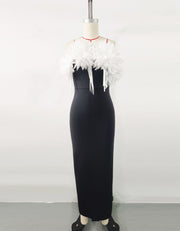 Bandage White Elegant Flowers Dress